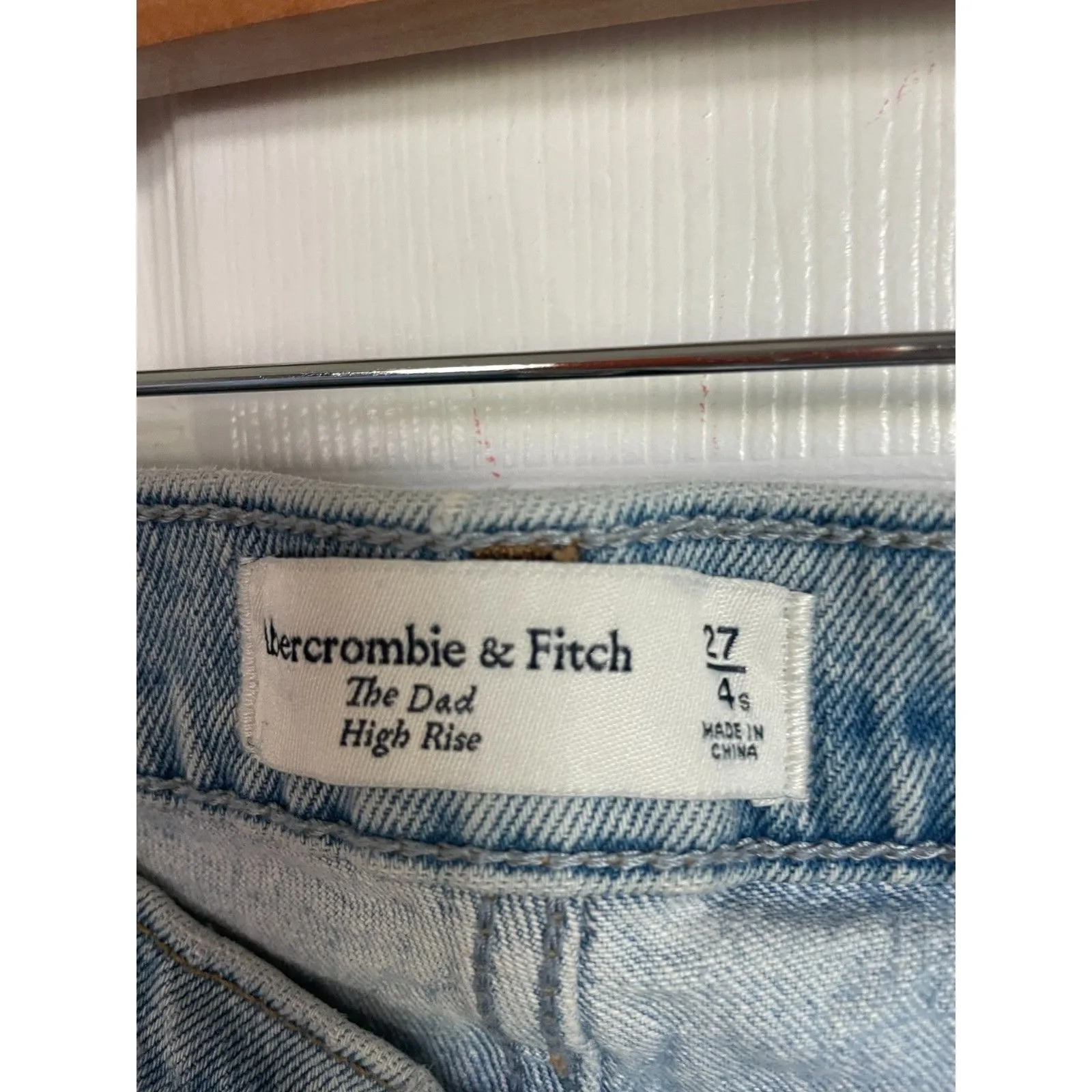 Abercrombie & Fitch The Dad Crossover Waist High Rise Jeans Size 27 / 4S READ - Image 12