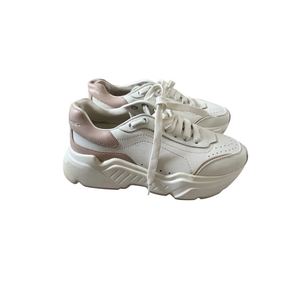 DOLCE & GABBANA Daymaster White Pink Leather Trainers Sneakers Size 37.5 / 7.5 - Image 9