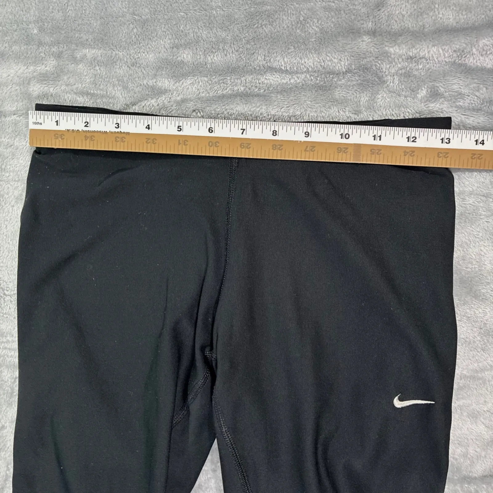 Nike Dri-Fit Women Running Tights Leggings Black Ankle Zippers Logo Size S - Image 8