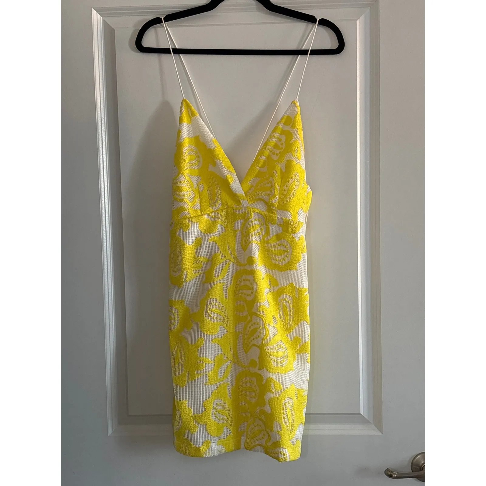 Maeve by Anthropologie Yellow Floral Cutout Strappy Mini Dress Size 12 NWT - Image 5