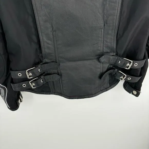 Hein Gericke Motorcycle Jacket Size 10 Black Embroidered Logo Leather Biker - Image 12