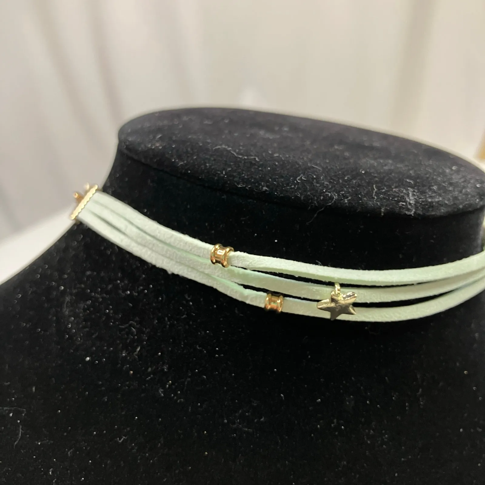 Ettika | Mint Green Gold Moon and Stars Leather Cord Choker Necklace NWT - Image 6