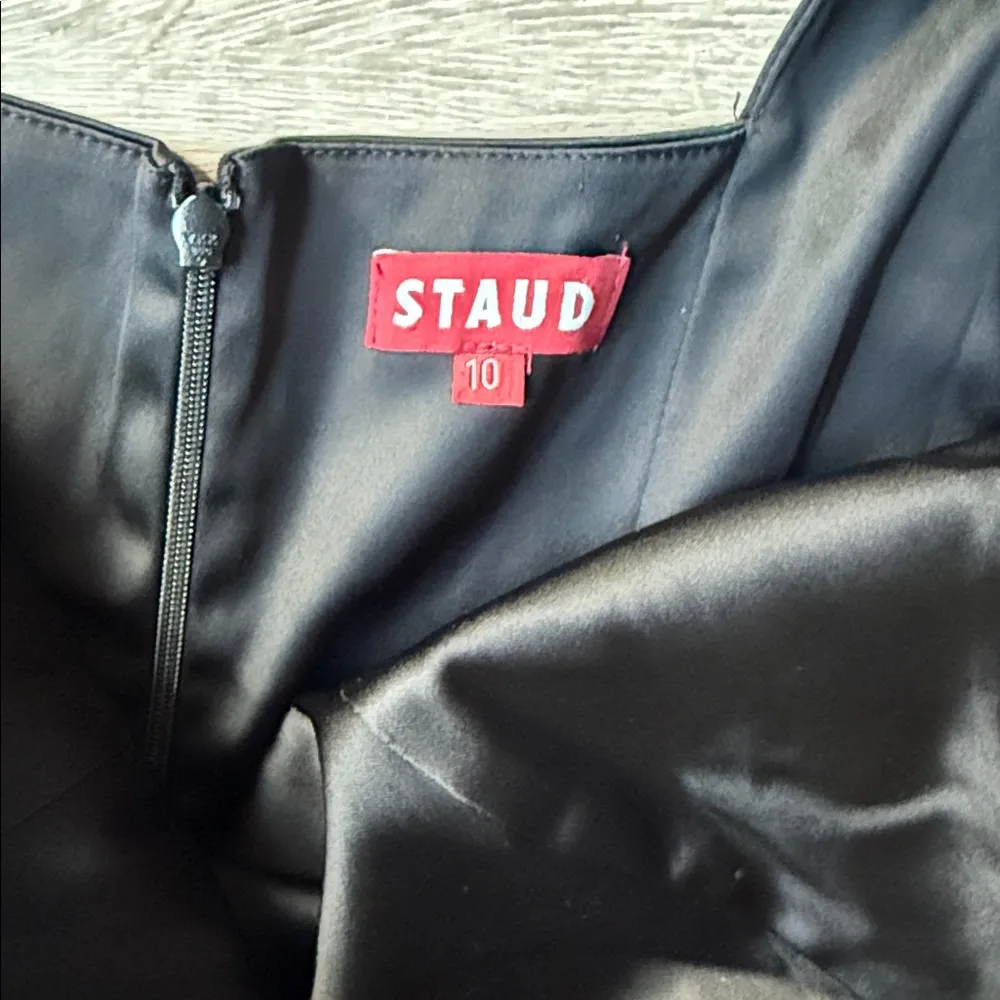 STAUD Donna black flare leg square neck jumpsuit. 10 - Image 10