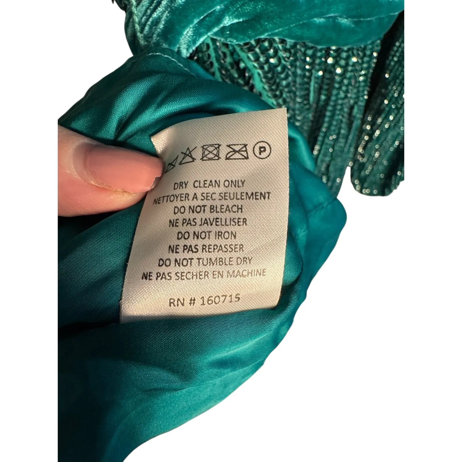 Retrofete NWT Gabrielle Sequin Robe Gown in Green Size XXL - Image 7