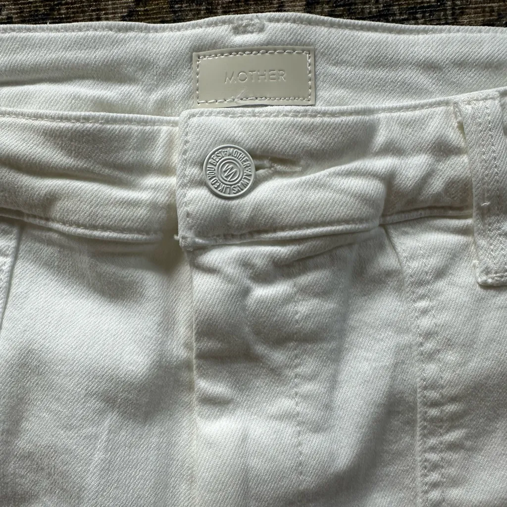 NWT MOTHER Denim Private Double Pocket Skimp Jeans Fairest of Them All White 31” - Image 7