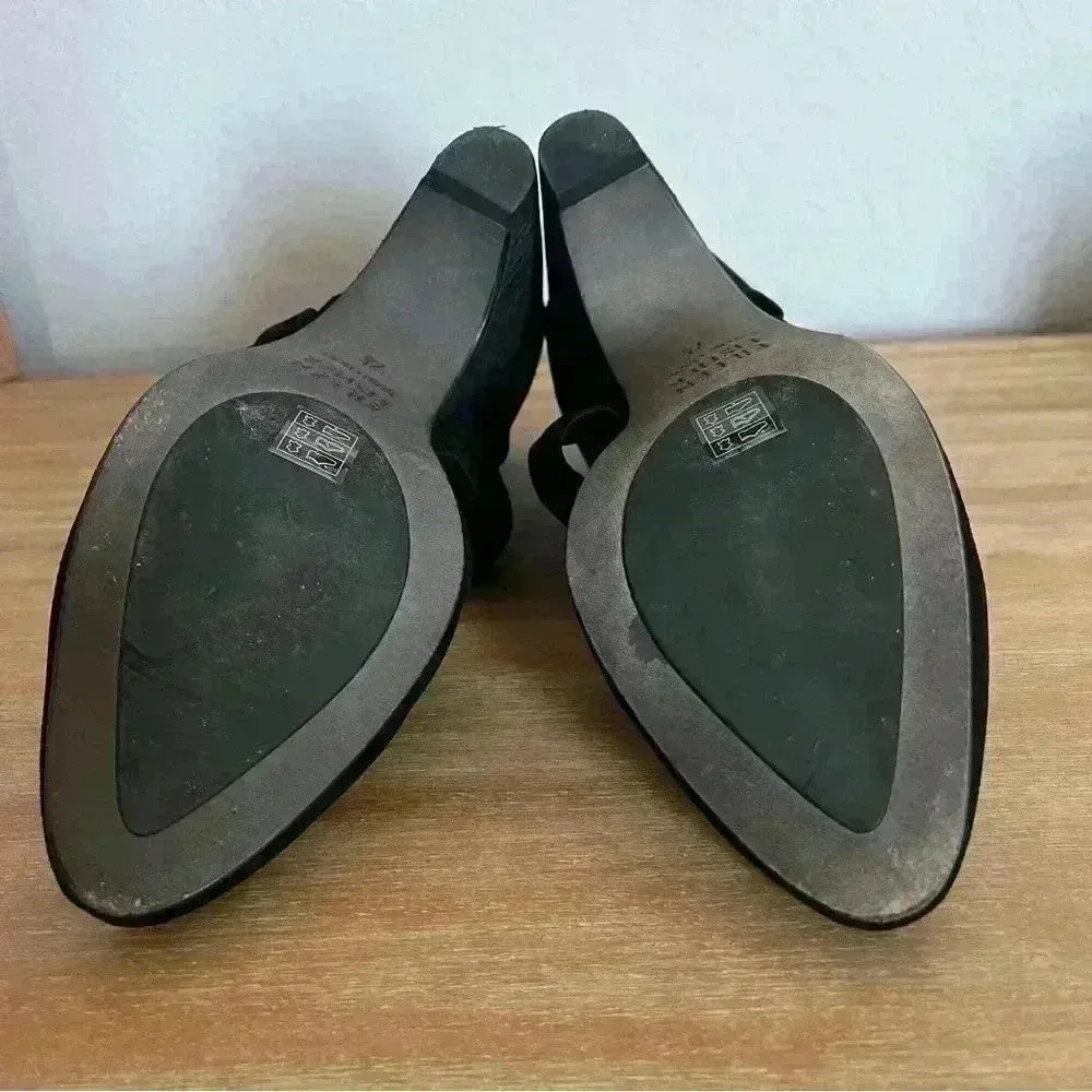 EILEEN FISHER‎ Mary Knotted Black Suede Cutout Kitten Heel Pumps - US 7.5 - Image 8