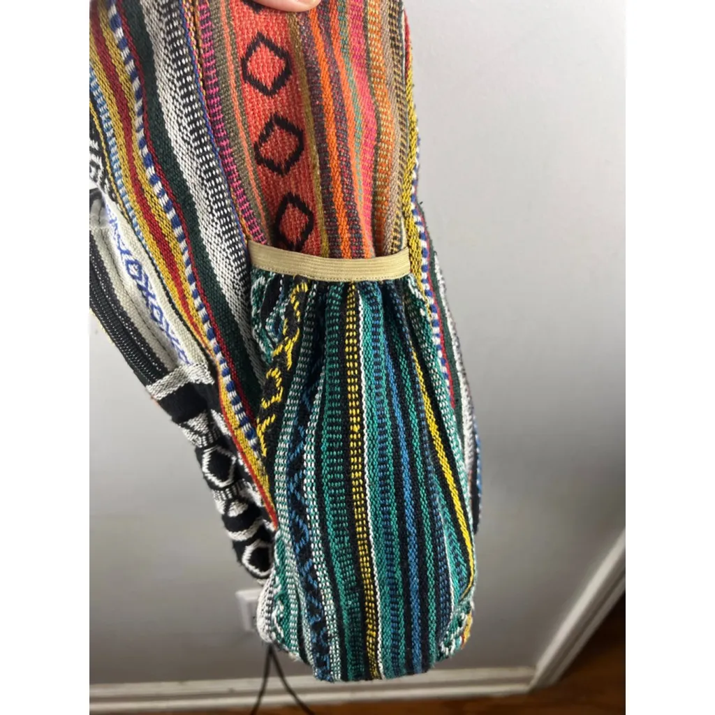 Women's Himalayan Multicolor Striped Shoulder Bag One Size Hemp Boho Festival Hi Black - Image 7