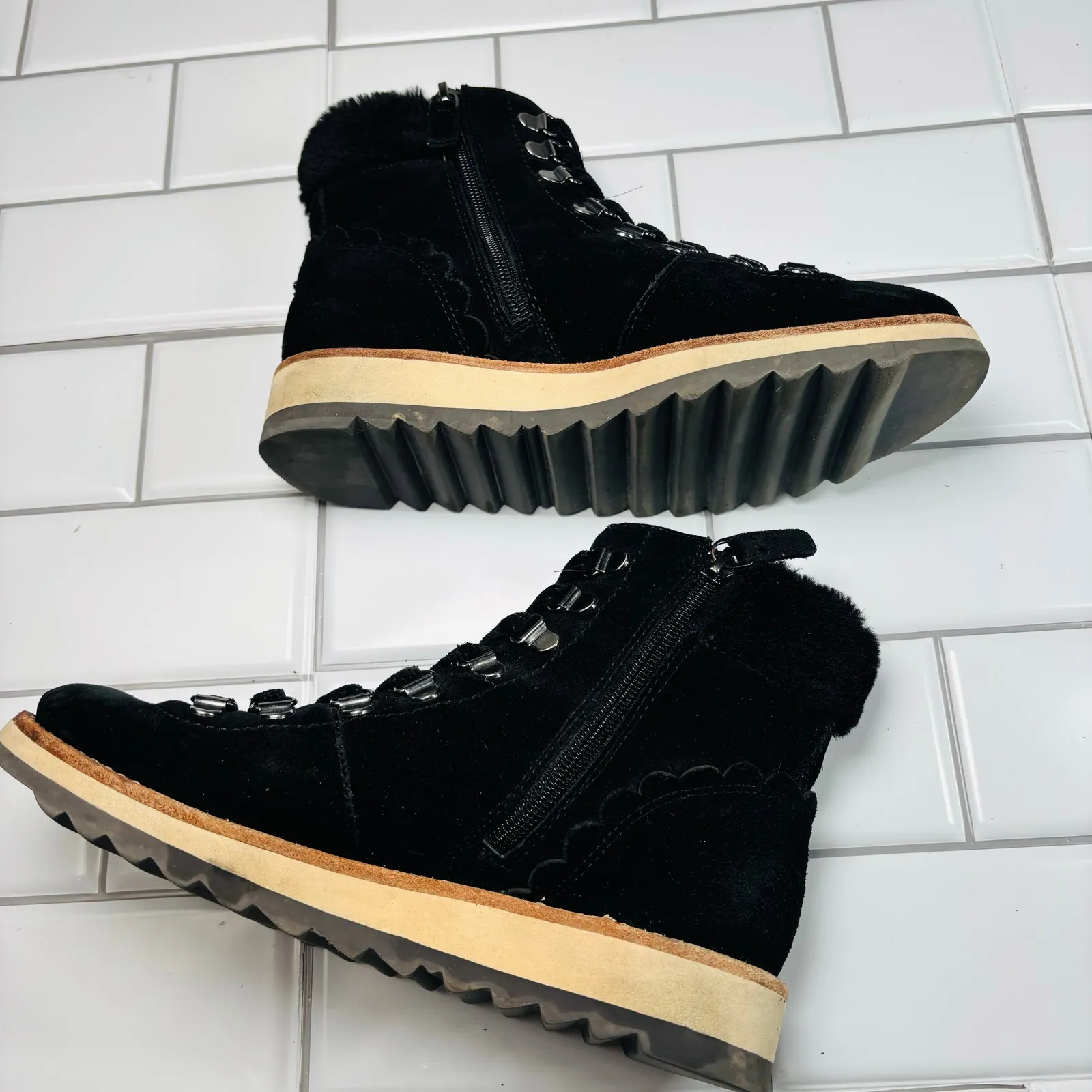 Kate Spade New York BLACK SPORT SUEDE Women's Maira Hiking Boot, US 6‎ M - Image 10