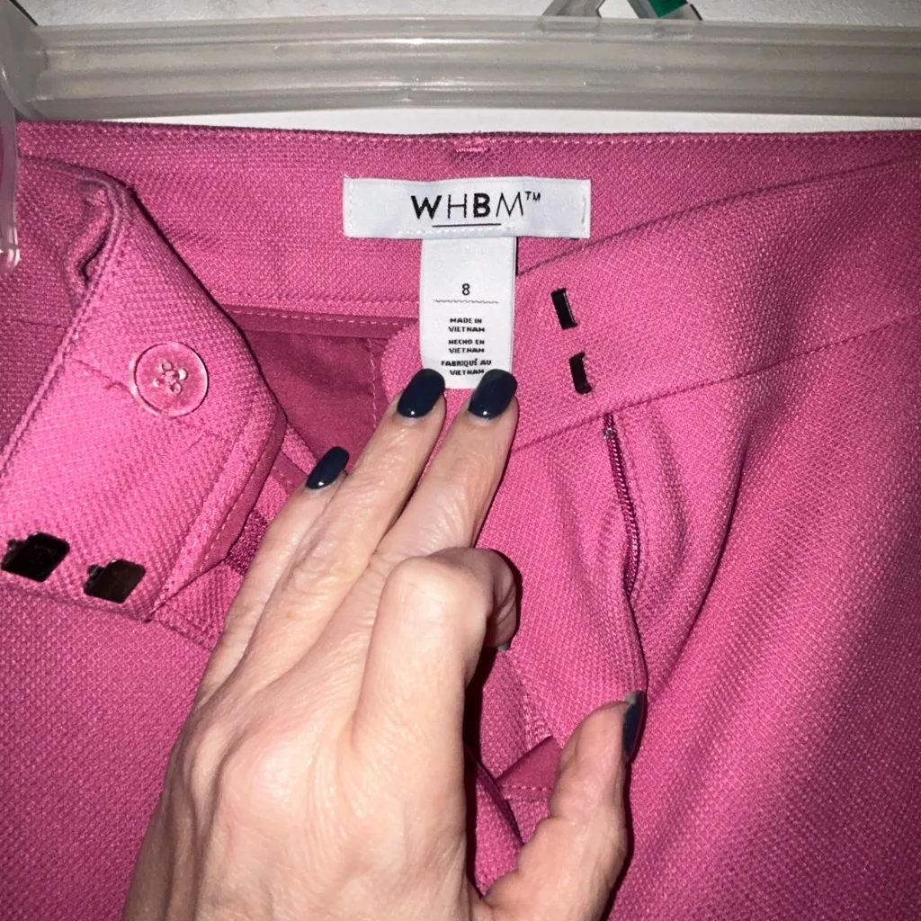 White House Black Market Vibrant Pink Straight Leg Pants size 8 - Image 3