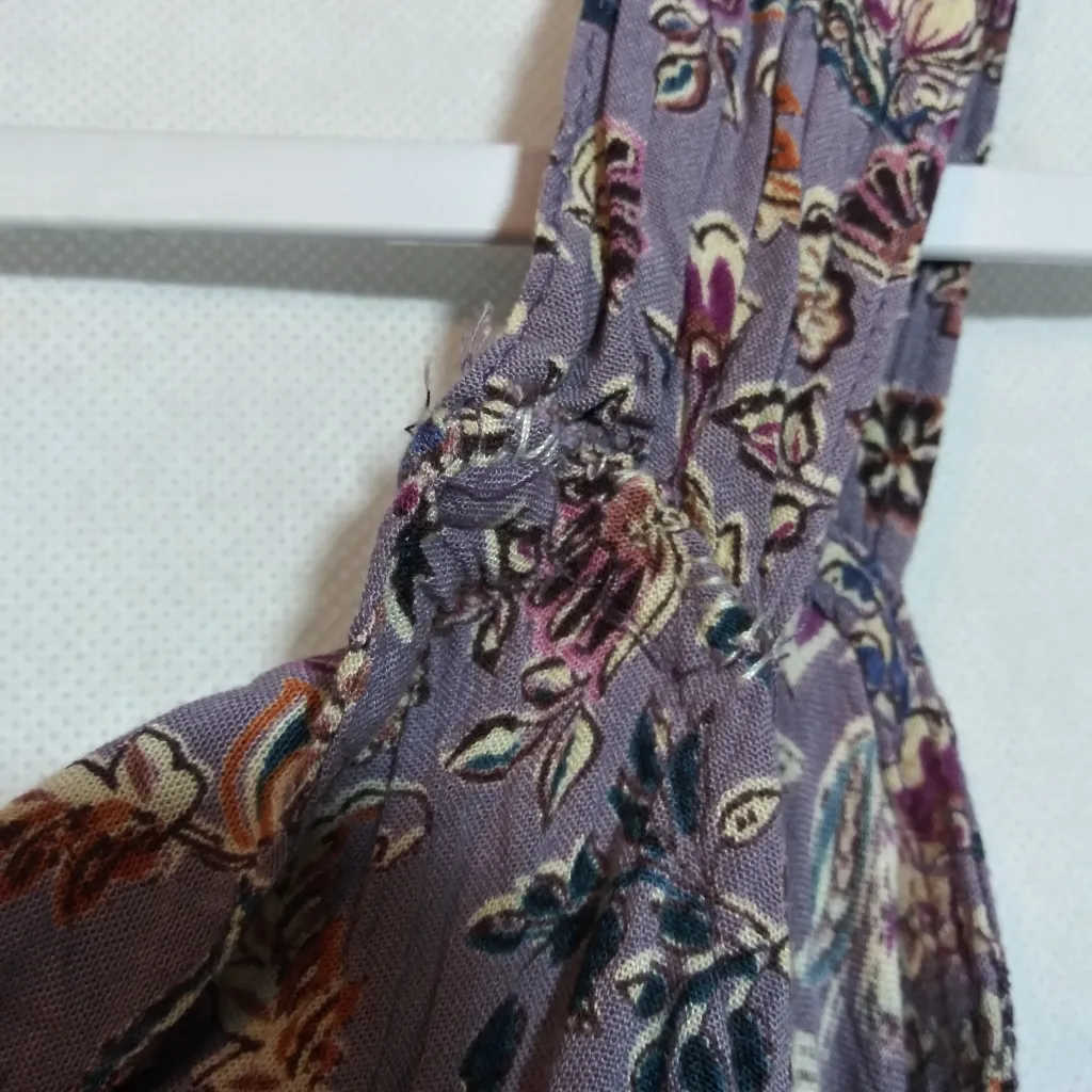 Angie Lavender Floral Sleeveless Dress with Twist Bow Detail Back Mini Size S - Image 6