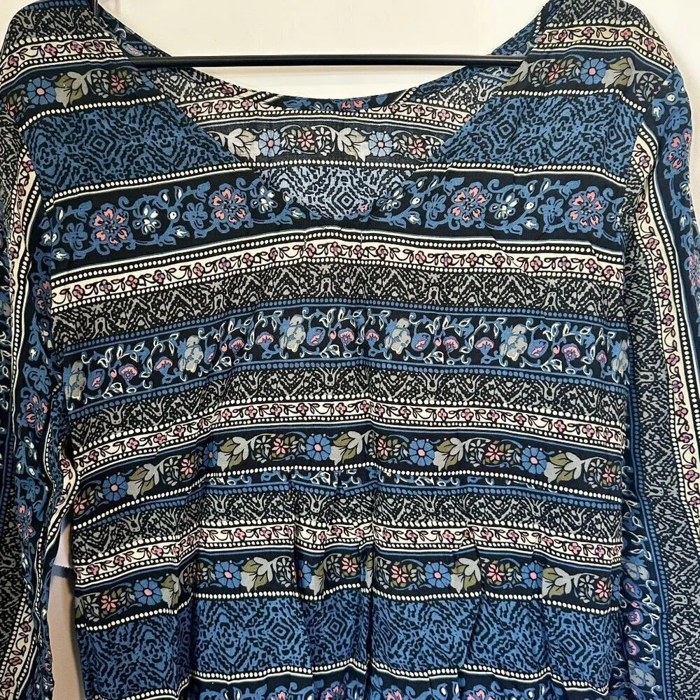 NWT Bongo Juniors Woven Pleated Printed Top - Size: Medium - Image 6
