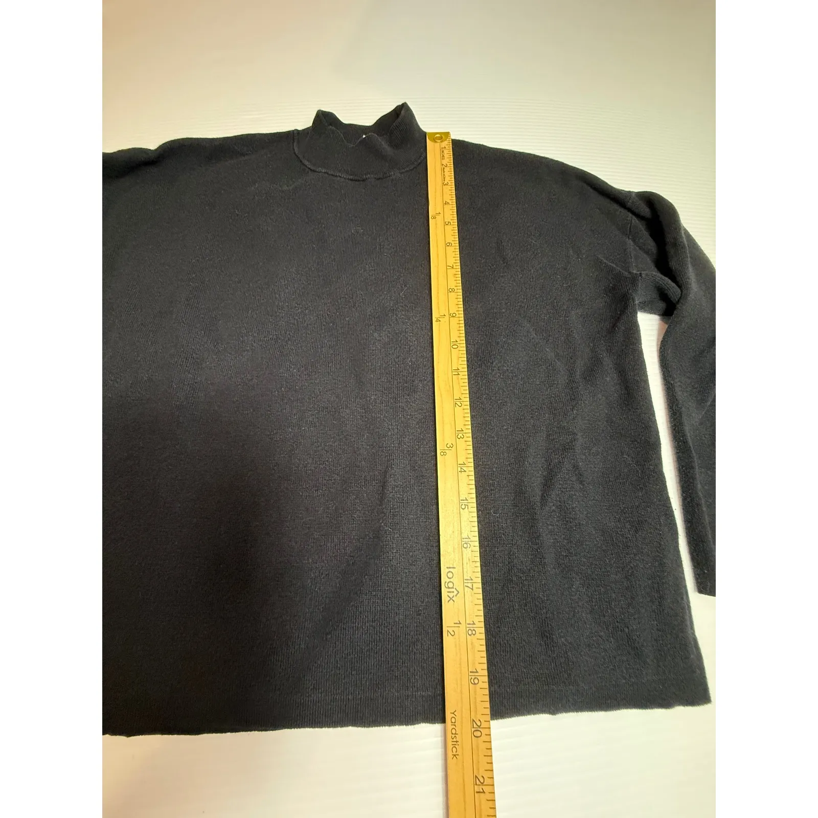 H&M Basic Black Mock Neck Long Sleeve Soft Knit Top‎ Womens Size S - Image 2