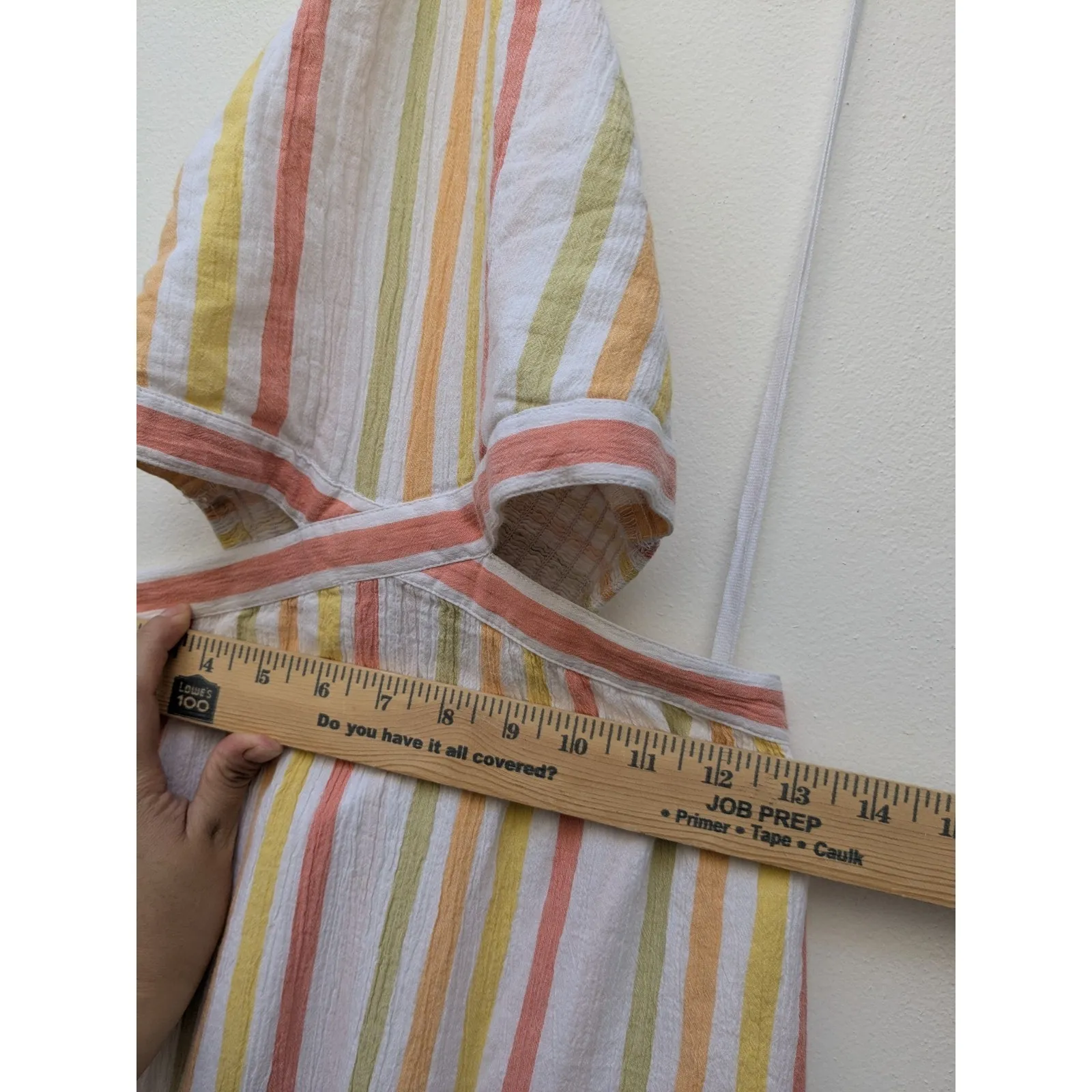 Aerie Striped Halter Maxi Dress Cutout Sides Smocked Back Tiered Summer Boho M - Image 15