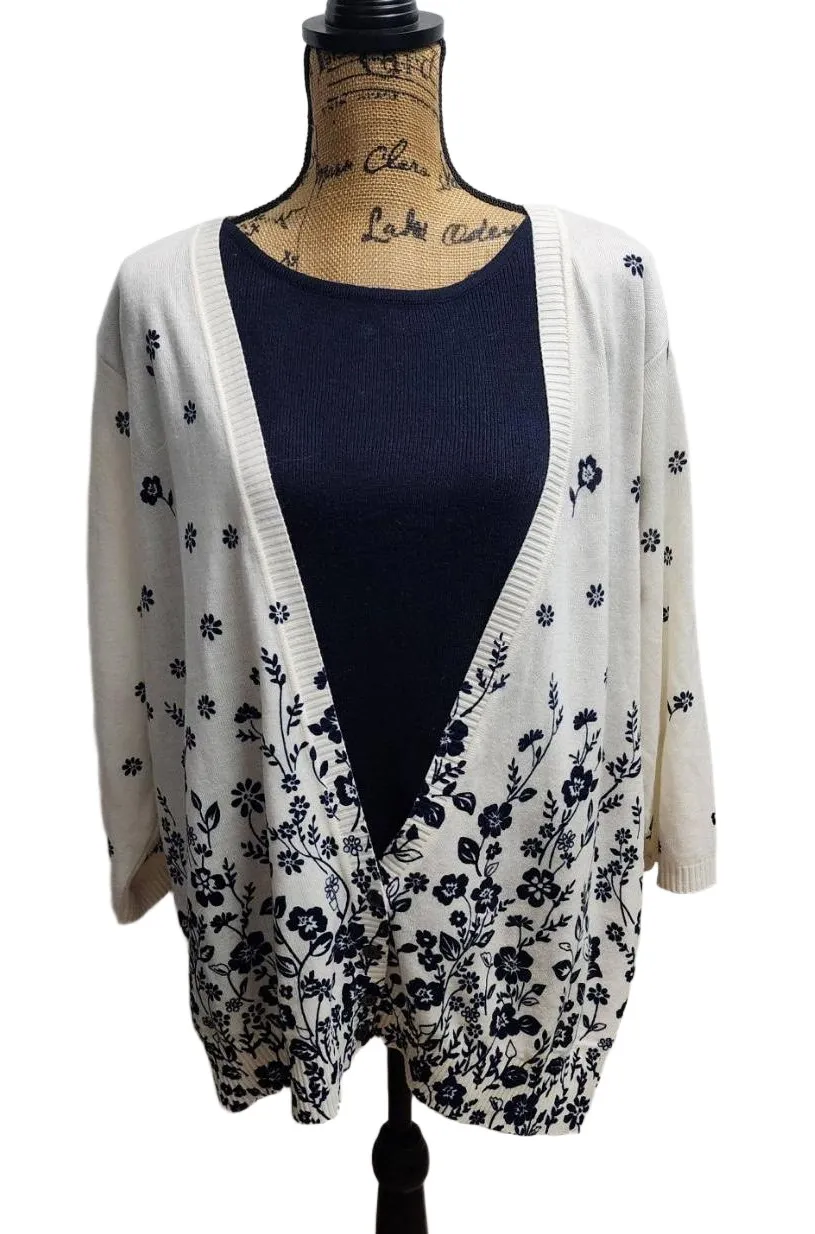 Cathy Daniels Cardigan Womens Size 3X Floral Pattern Long Sleeves Boho - Image 1