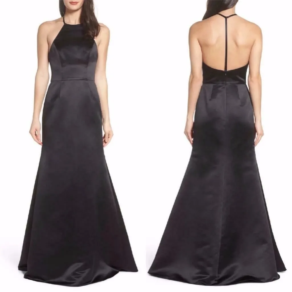 Hayley Paige Occasions Black Halter Maxi Dress - Image 5
