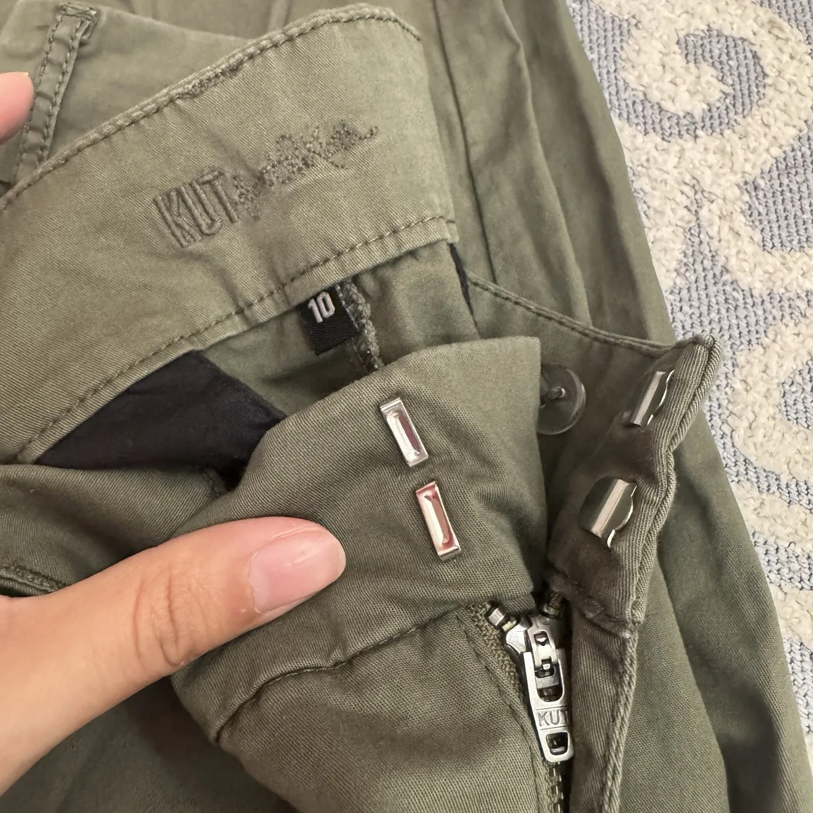 KUT from the Kloth Size 10 Crop Trouser green casual pants Casual - Image 8