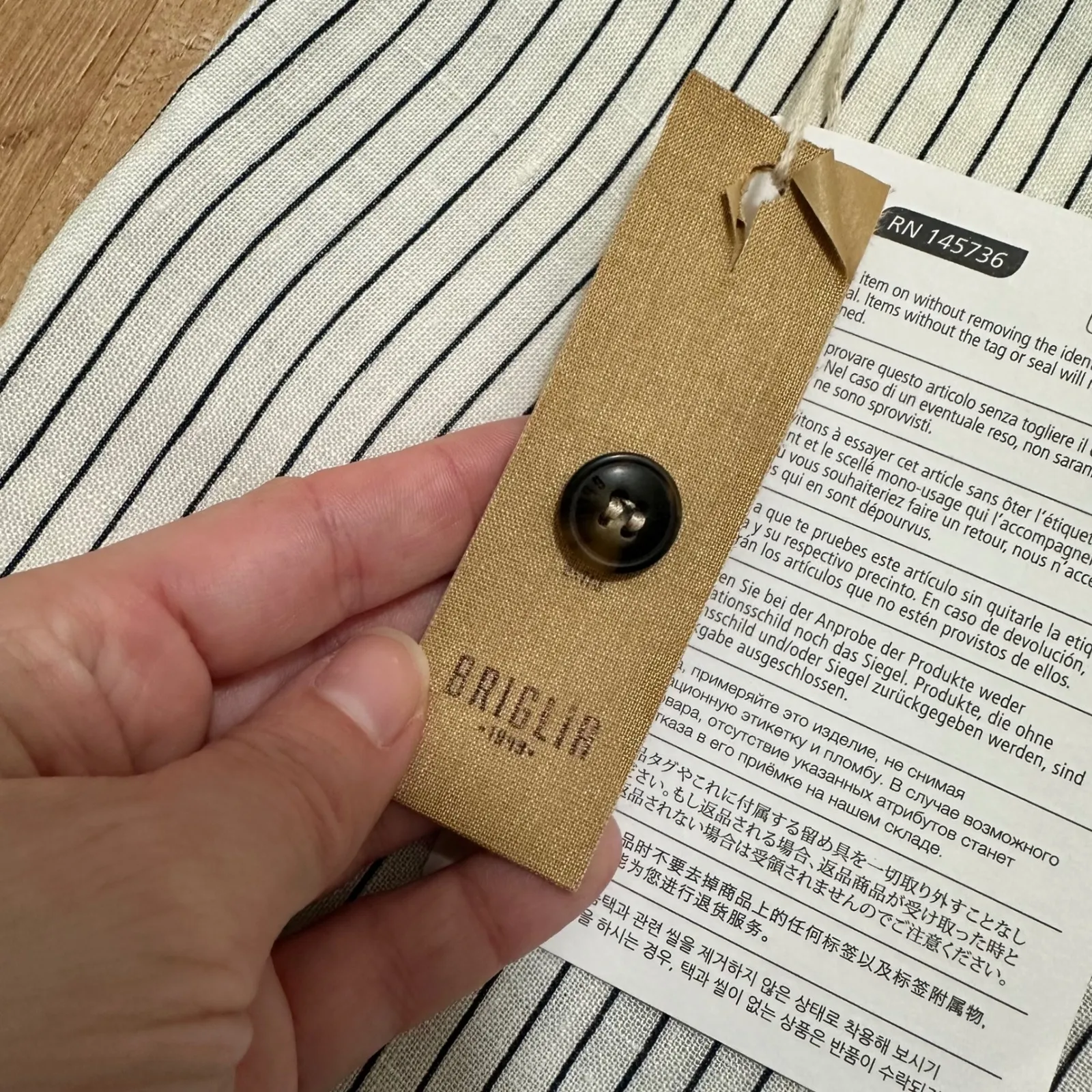 NEILL KATTE | NWT Striped Linen Blend Tie Waist Pants, Italy, EU 48, US 16 (XL) White Size undefined - Image 3