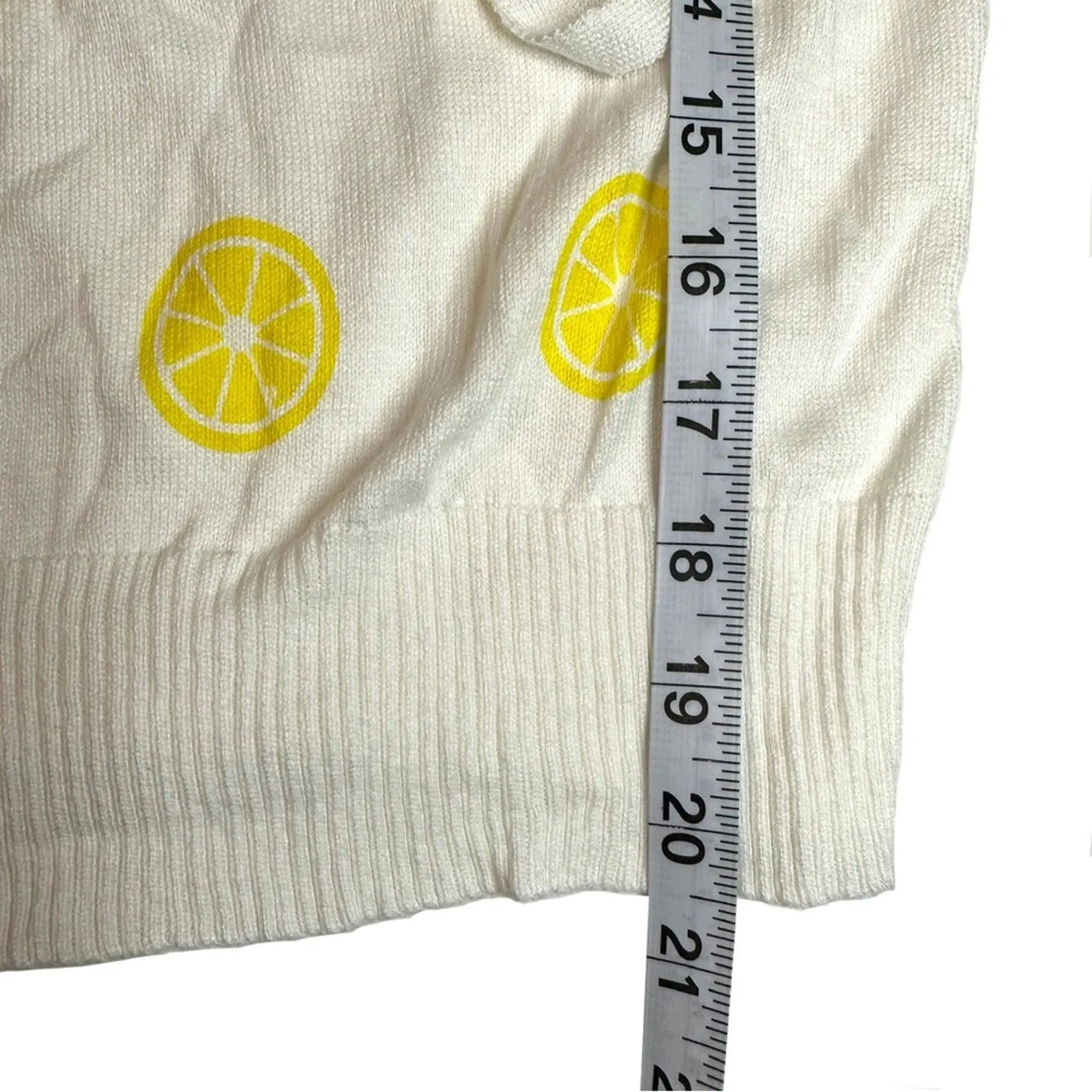 NWT Aqua White Lemon Print Lightweight Hoodie - Image 6