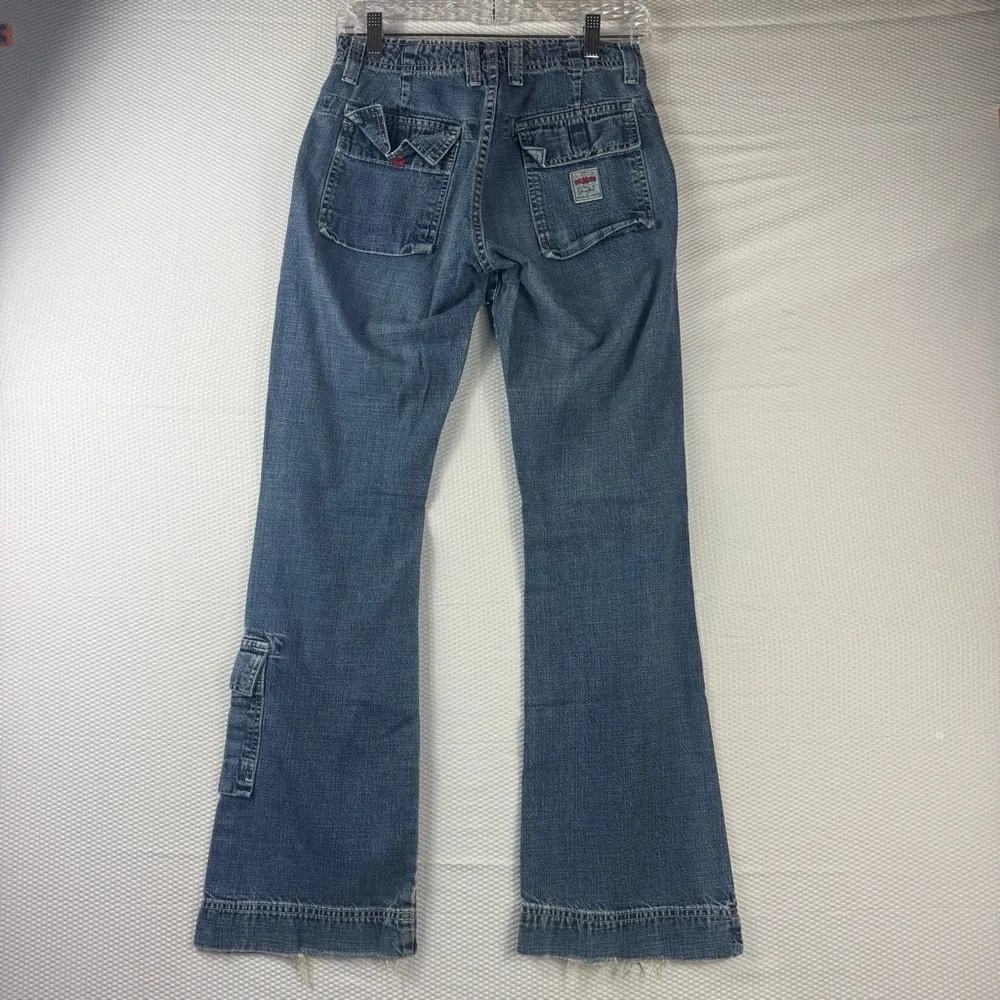 Lucky Brand Vintage Dungarees Jeans Size 2/26 USA Made Carpenter Style Flare - Image 3