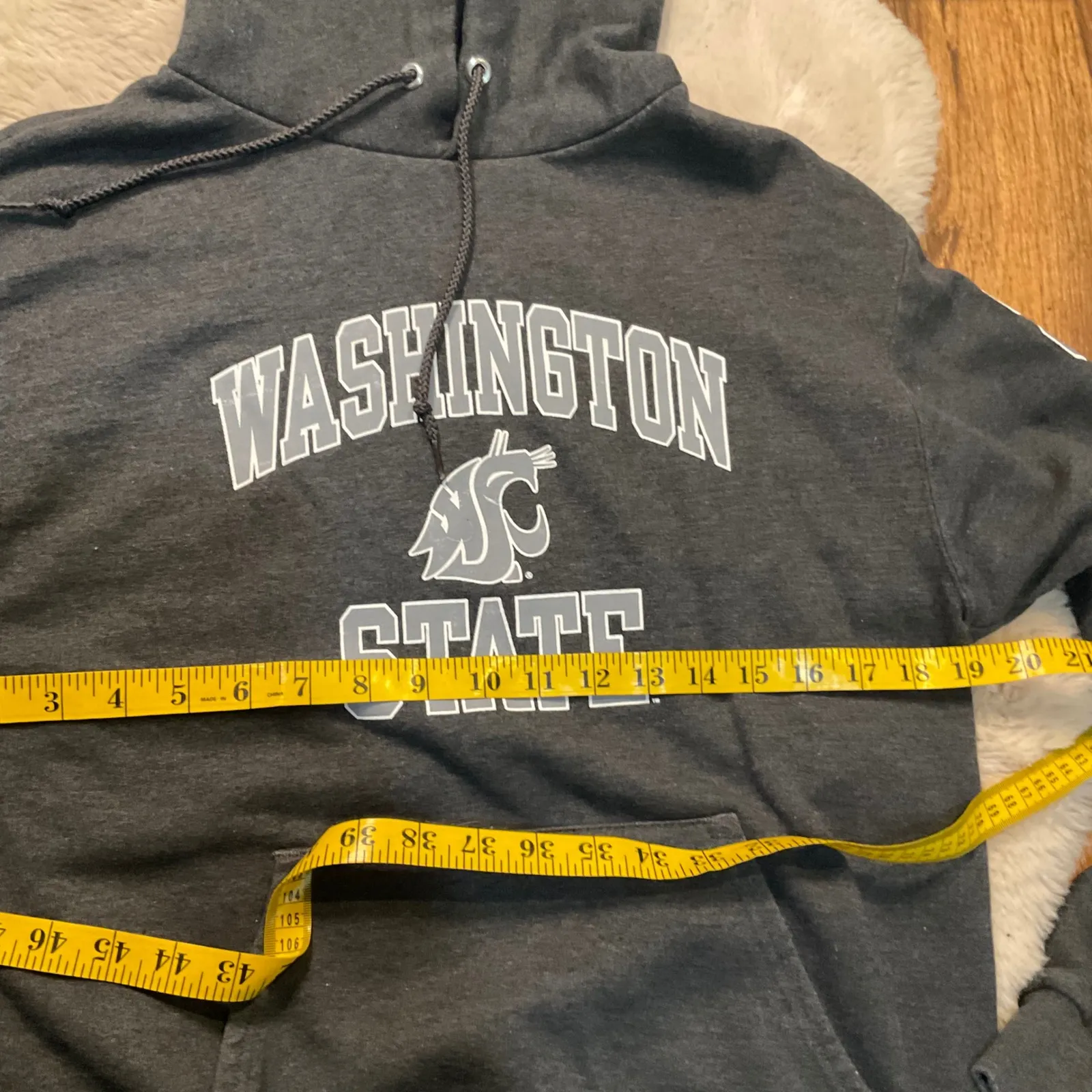 Champion WSU Sweatshirt Hooded Size Small Dark Gray Washington State Womens Coug - Image 4