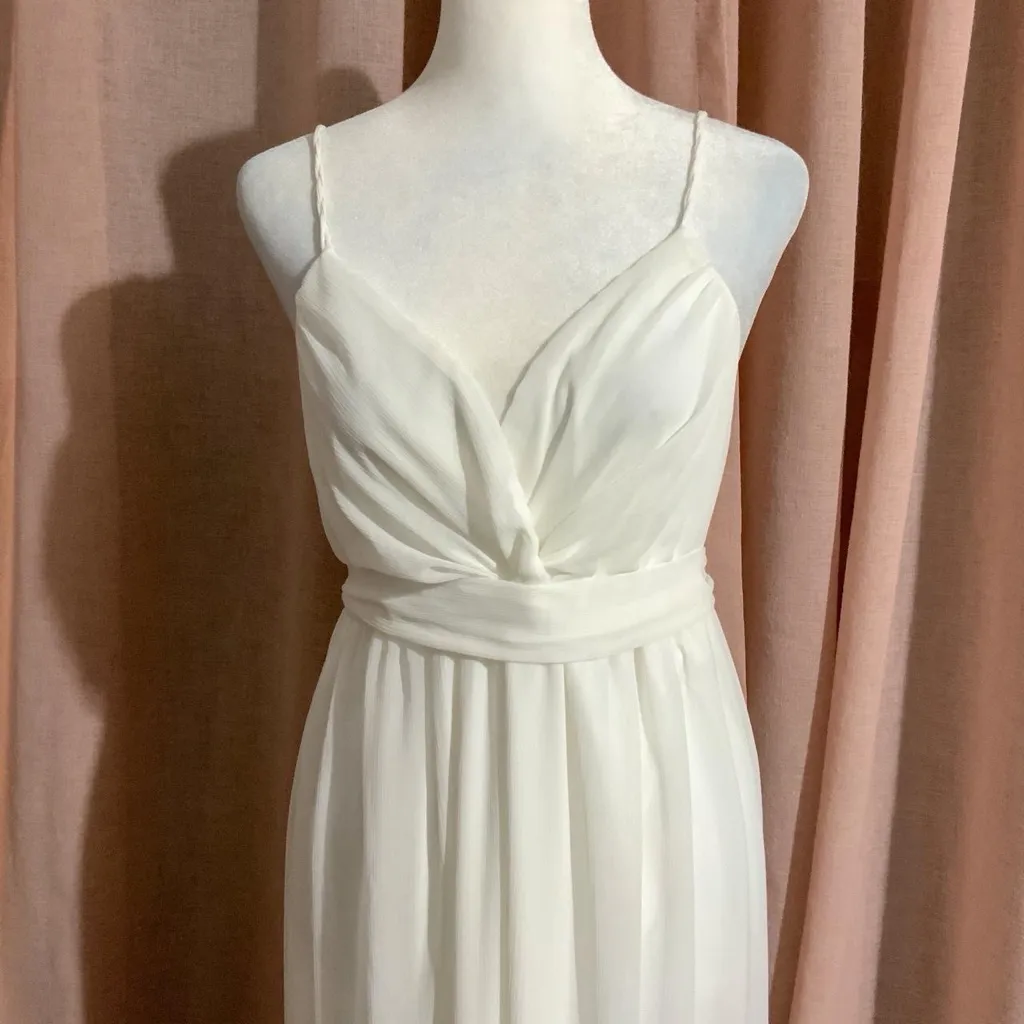 White Liz Lange Babydoll Empire Waist Maxi Dress Size M - Image 3