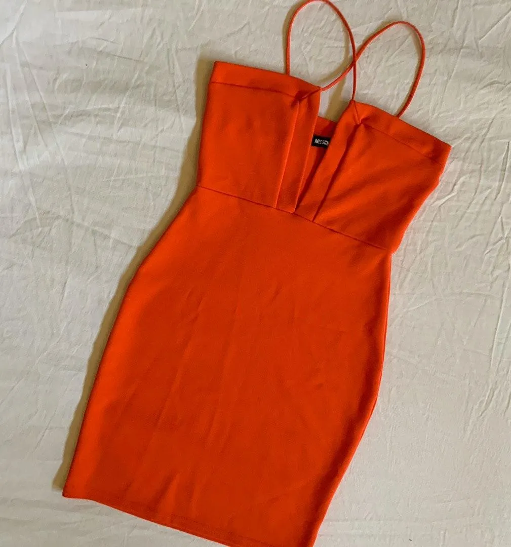 statement red orange  dress - Image 2