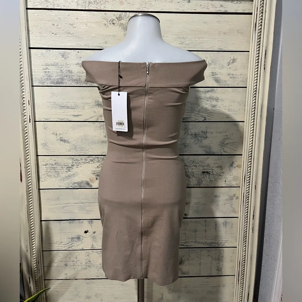 NWT Bec & Bridge Georgia Safari Mini Dress Tan Bodycon Size 2 Australian Brand - Image 4
