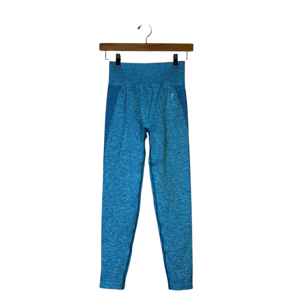 Gymshark Flex Leggings Womens S  Blue Seamless Workout Fitness Athleisure Gym - Image 2