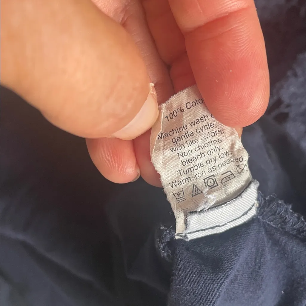 J.Crew 3/4 Sleeve Casual Jersey Decorative Floral Navy Shirt Size Medium - Image 6