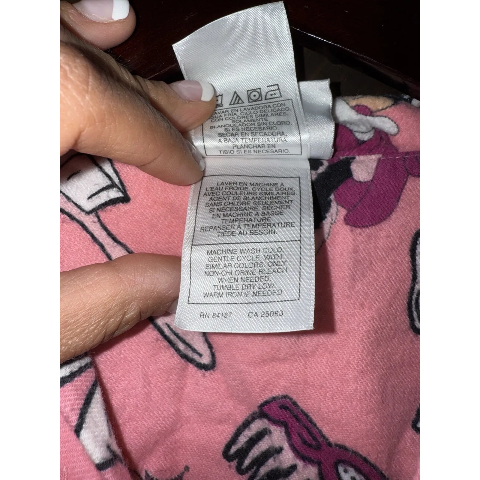 Walt Disney World VTG Sleepwear Women's Medium Minnie Mouse Pink Dress Nightgown - Image 5