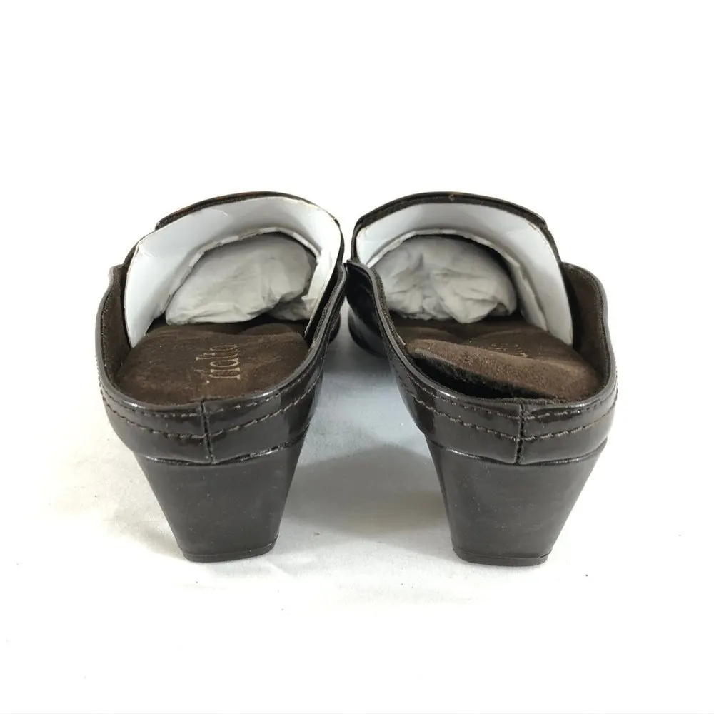 Rialto Women Mules Block Heels Slip On Brown Black - Image 3