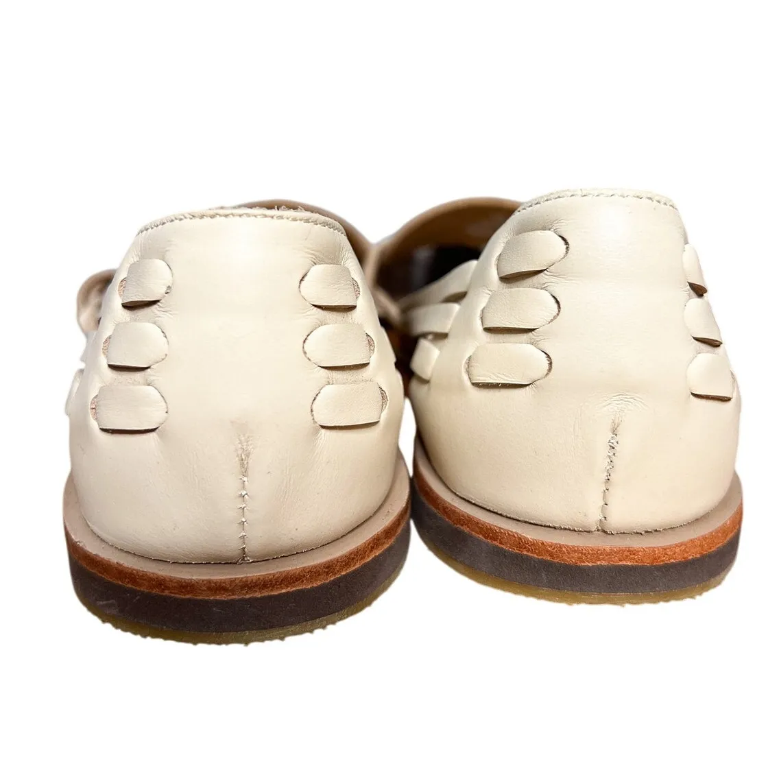 Nisolo Hurache Sandal Size 7 in Bone Cream‎ Leather Flat - Image 6