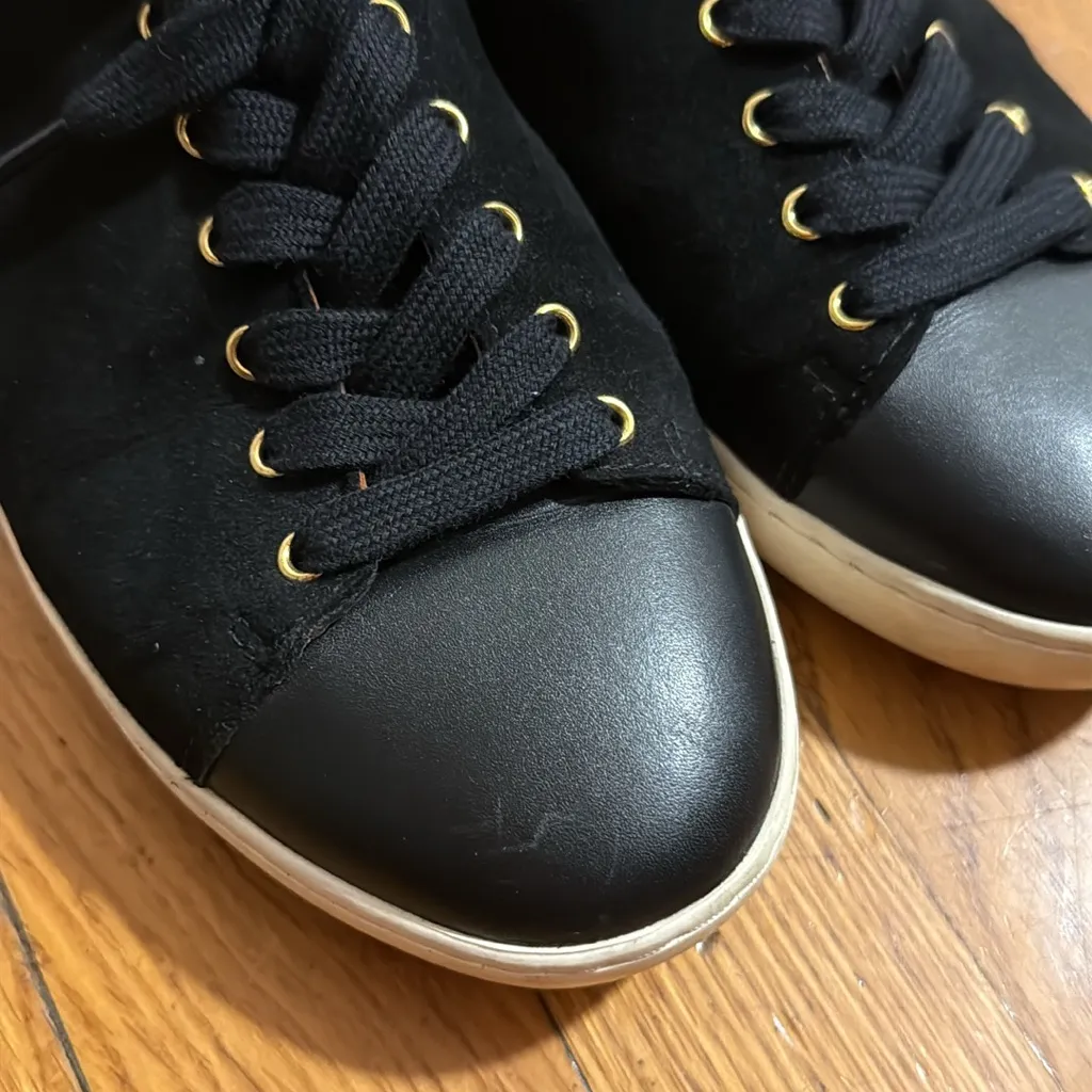 Sezane Jack trainers in black suede and leather size 40 US 9 tie sneaker city - Image 12