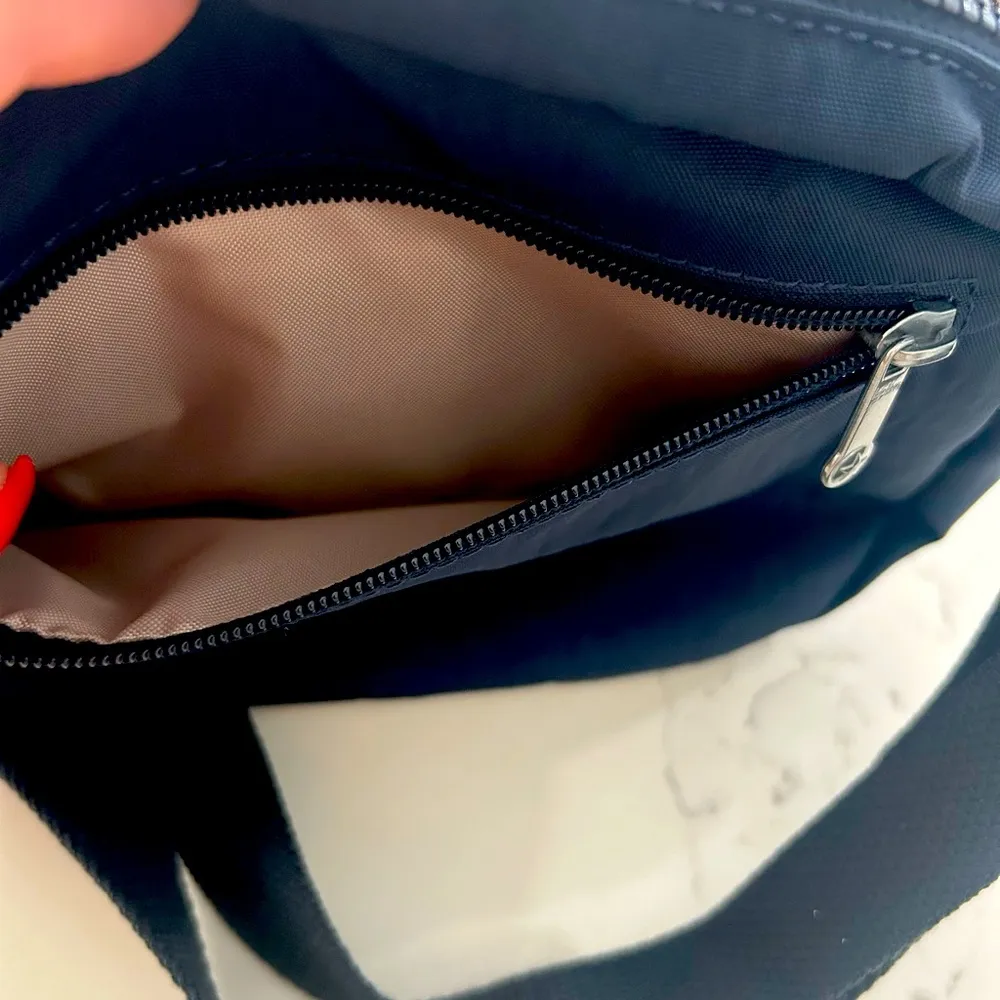 Kipling Blue Nylon Crossbody Bag Adjustable Strap Multiple compartments 2 zipper - Image 2