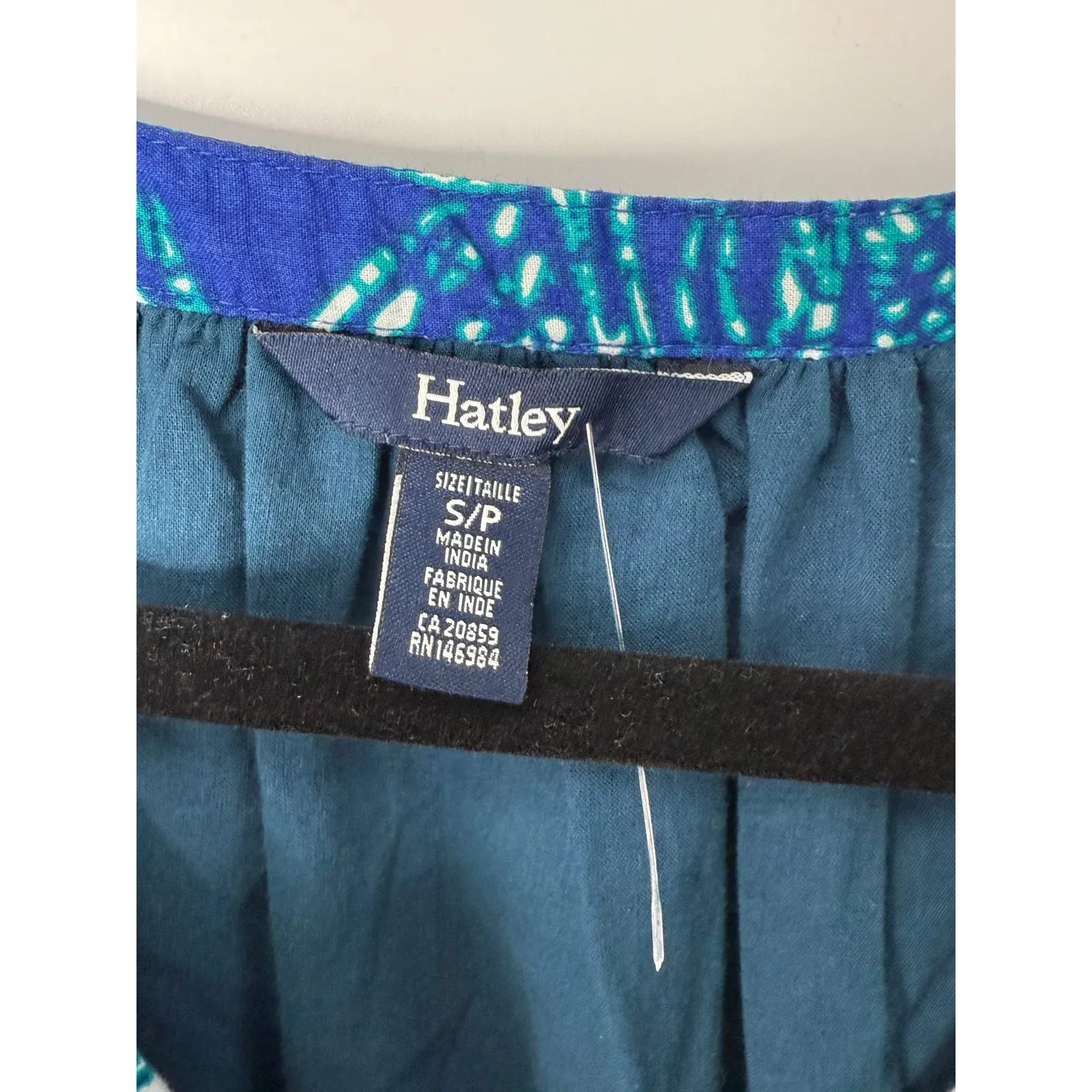 Hatley Blue Boho Midi Maxi Dress Flowy Tiered Tassle Size S Cottage Prairie - Image 5