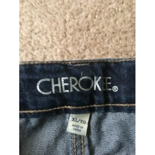 Cherokee Women's Juniors Jean Mini Shorts Blue Denim Pockets Size XL - Image 5