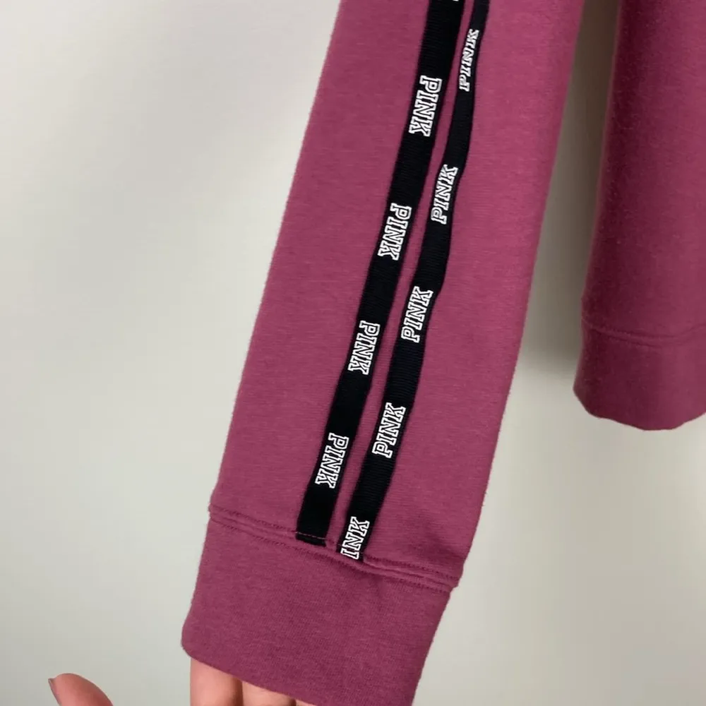 Victoria's Secret Pink Lightweight Pullover Bayberry Logo Stripes Women’s XS - Image 4