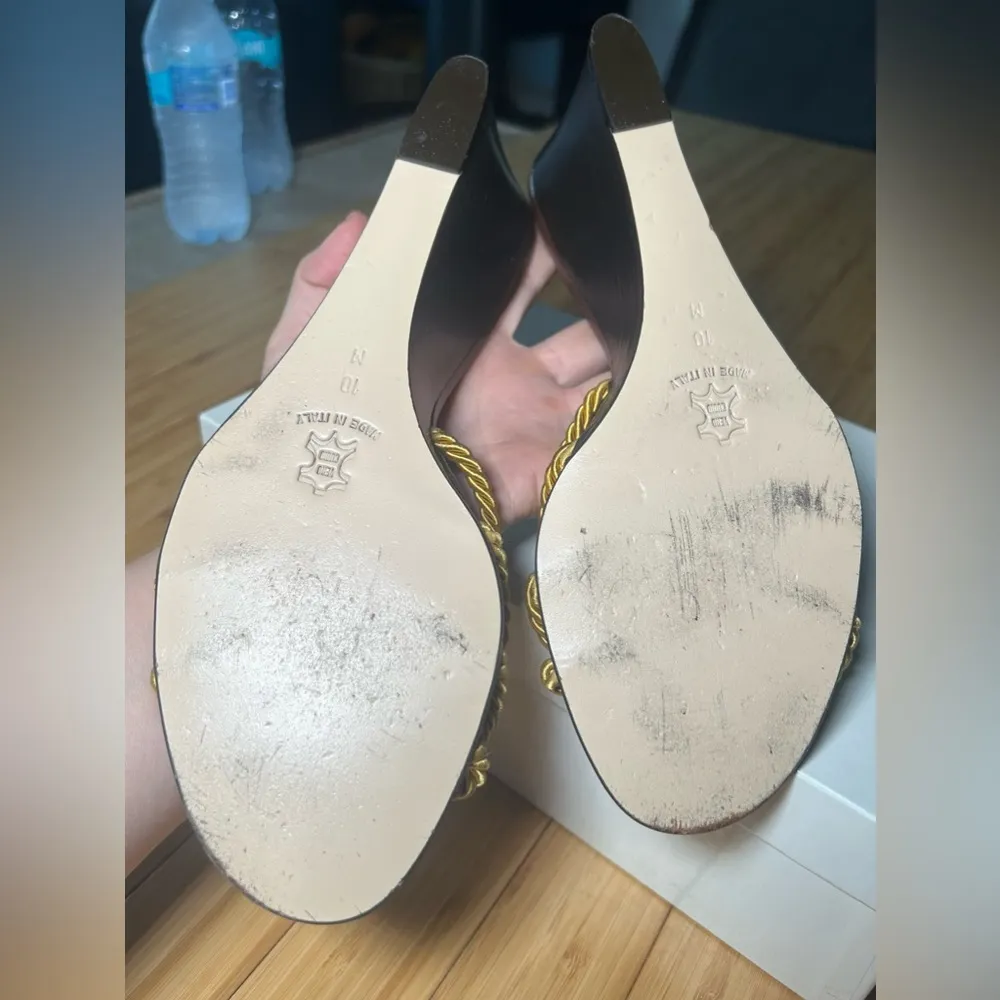 Isaac Brown & Gold Wedge Sandals Size 10 - Image 6