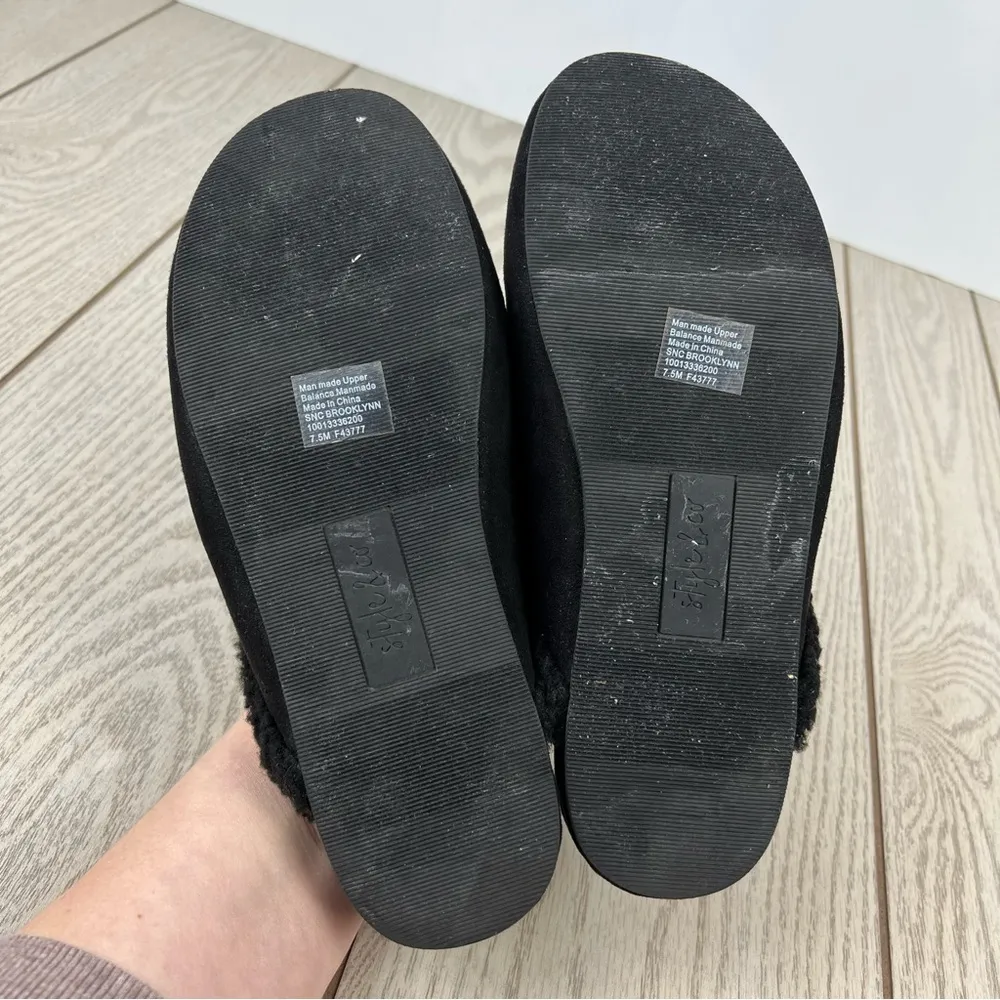 Style & Co Brooklyn Cozy Slipper Mules 7.5M Black Faux Suede/Shearling $60 - Image 5
