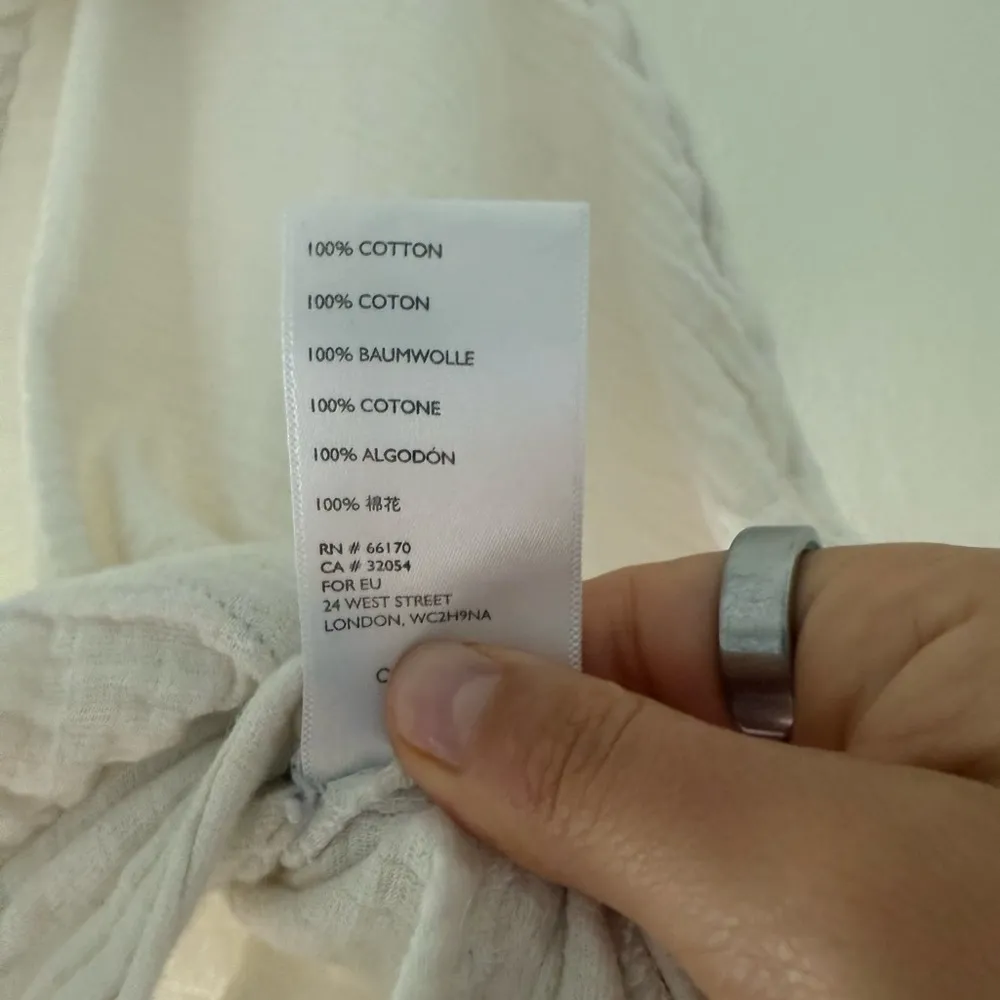 Urban Outfitters Blouse Top Womens Small Cropped White Wrap Short Sleeve - Image 6