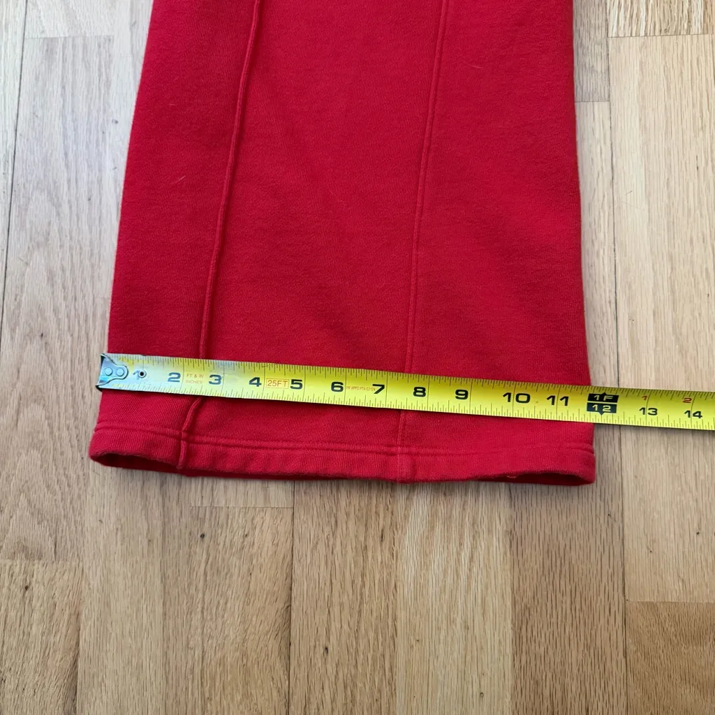 PINK Victoria's Secret Wide Leg Fleece Sweatpants Red M EUC Valentine Athleisure - Image 8
