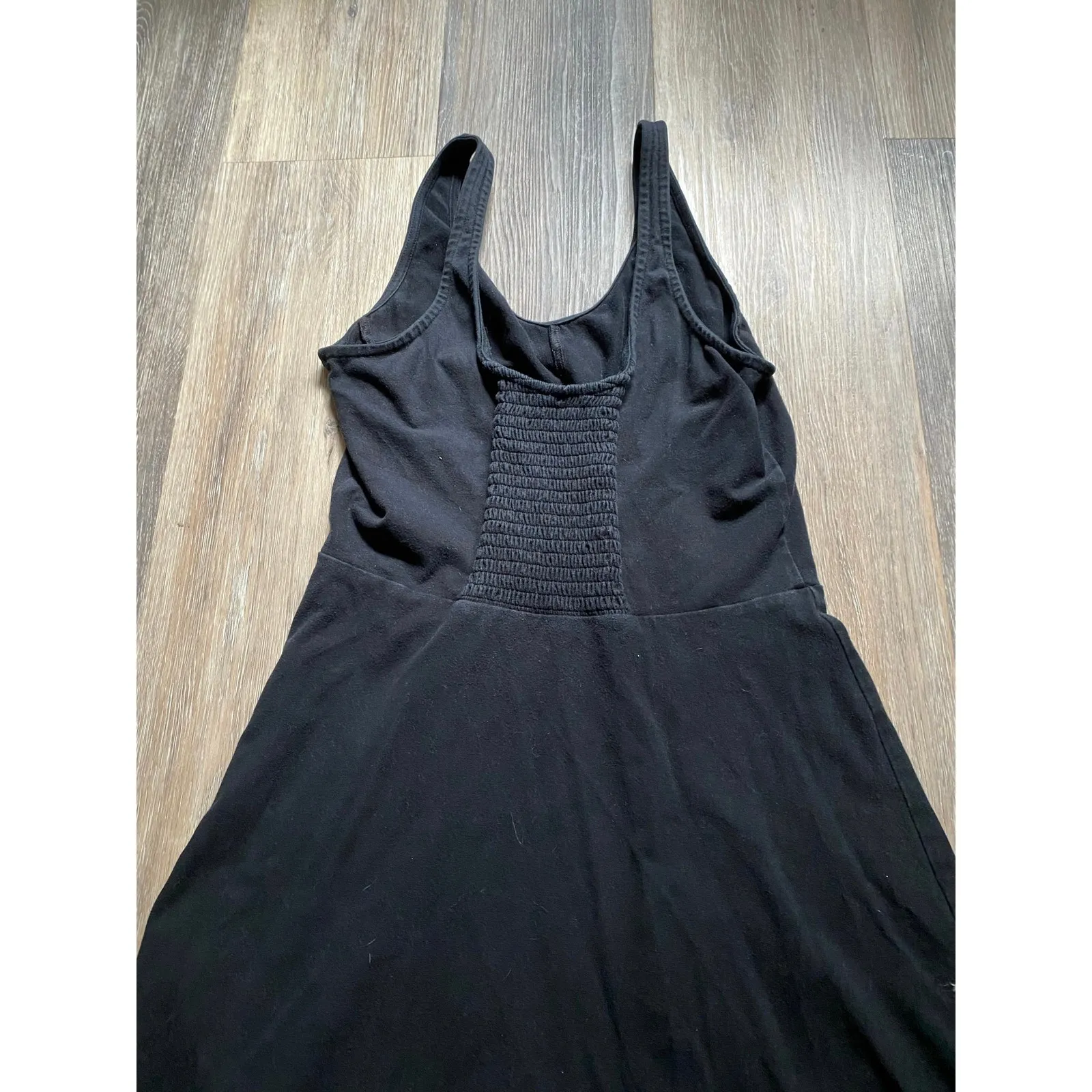 Old Navy‎ Sleeveless Black Cotton Fit & Flare Midi Dress Medium Dainty 90s Soft - Image 3