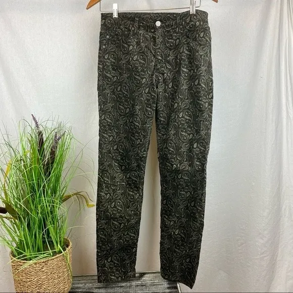 Adriano Goldschmeid Anthropologie Black & Gray Stevie Velvet Ankle Pants 29 - Image 3
