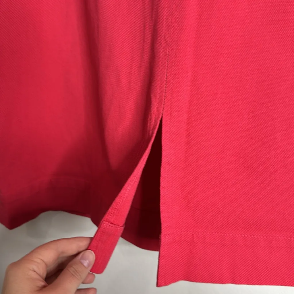 Talbots Textured Calypso Pink Pencil Midi Knee Length Cotton blend Skirt sz 20 - Image 7