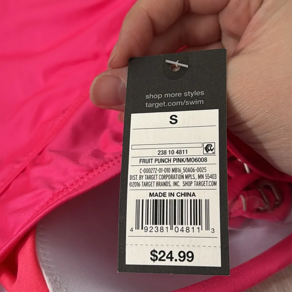 Massimo by Target Swim Bikini Top Fruit Punch Pink size S - Image 3