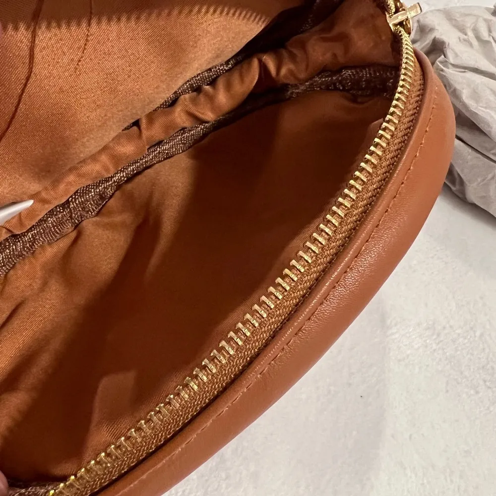 Tan and Brown Quilted Belt Bag - Image 2