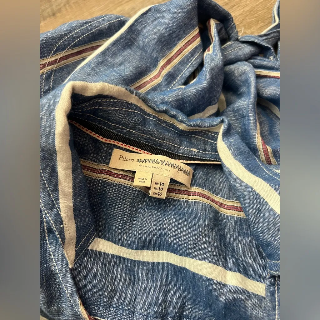 Anthropologie Pilcro Blue and White Striped dress size 10 - Image 4