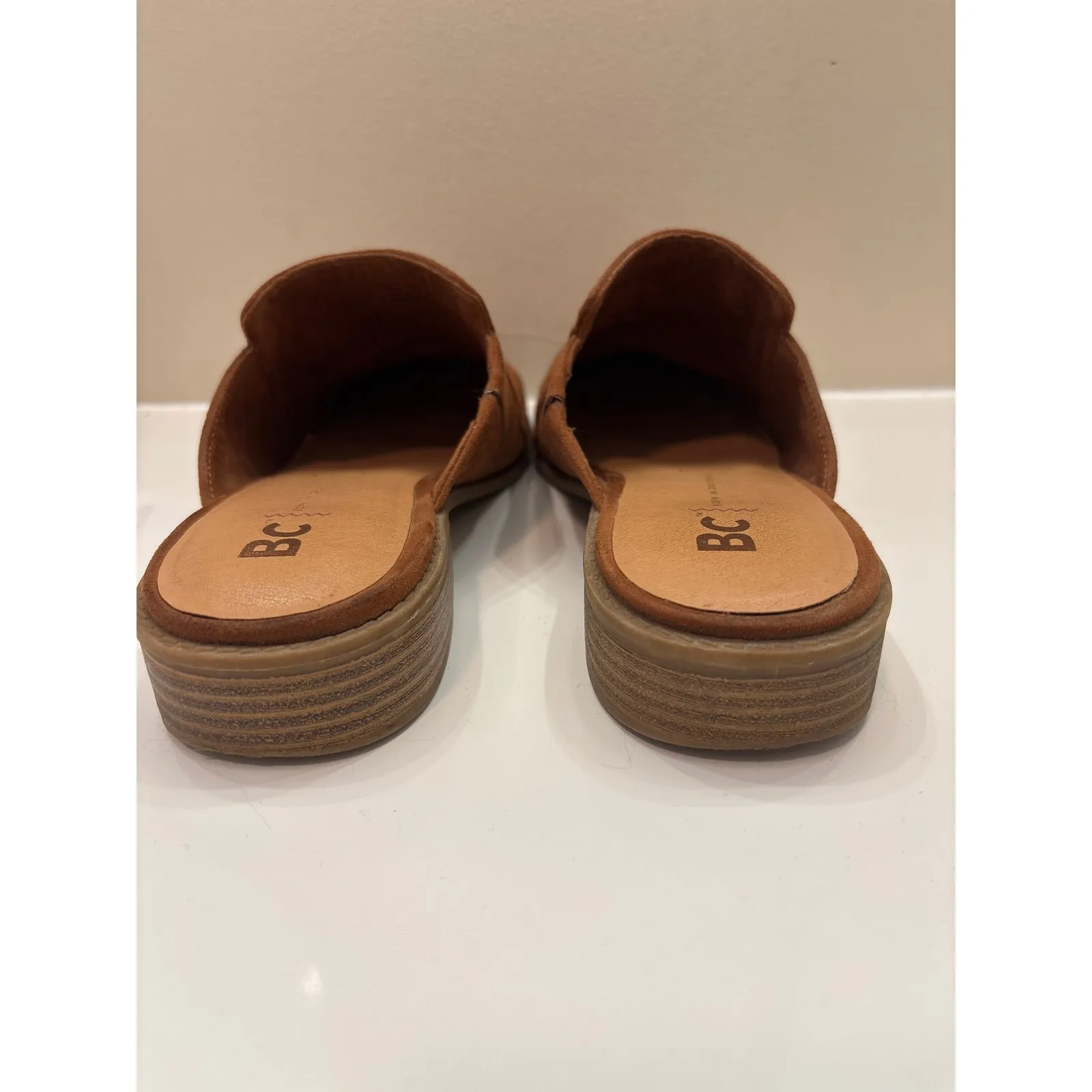 BC Born in California Mules Women's Size 7 Cognac Brown Slip On‎ Shoes - Image 3
