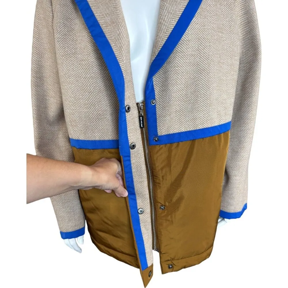 Peace Love World Mixed Media Coat Tumeric Medium Zipper Tweed NWOT Winter - Image 6