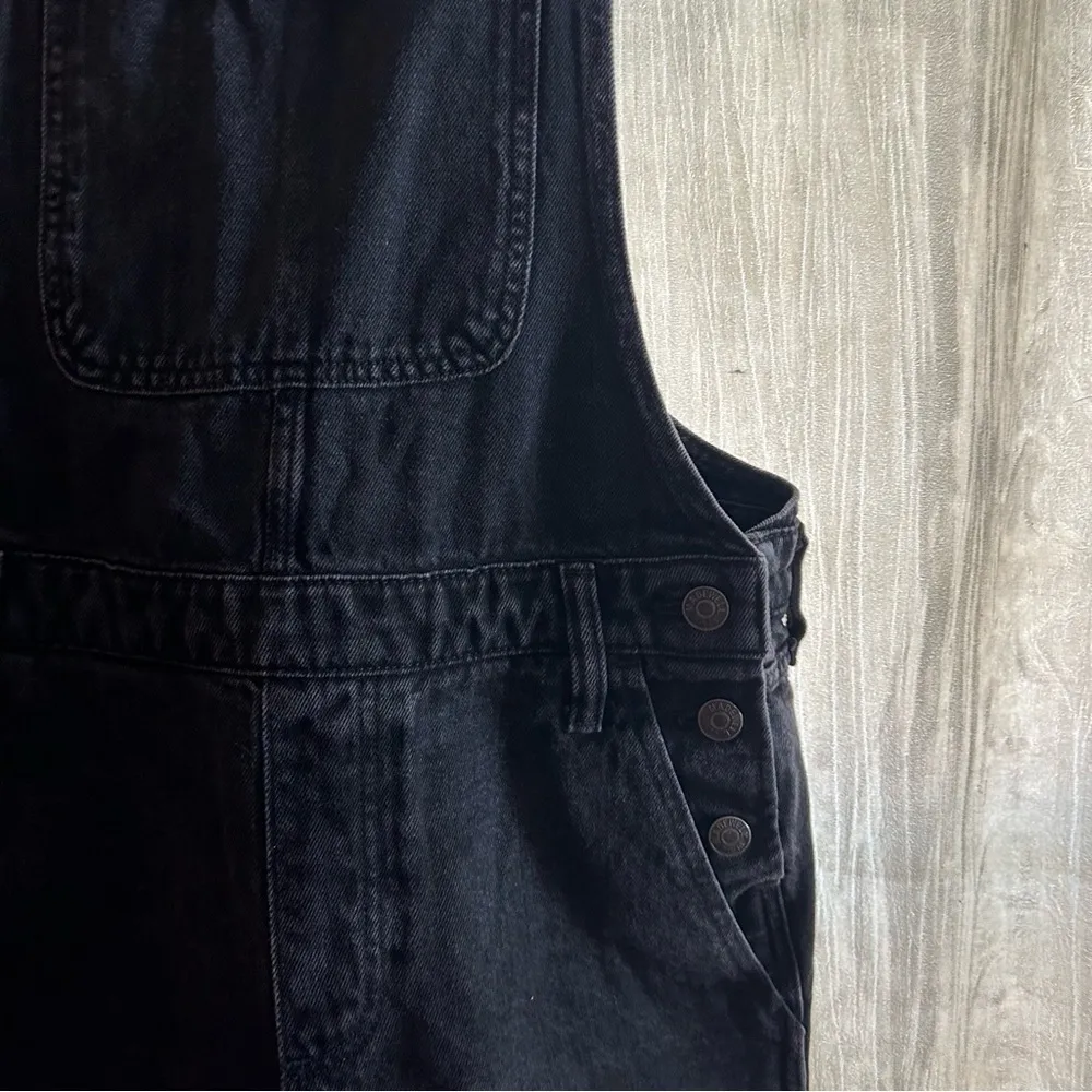 Adirondack Short Overalls in Washed Black Denim 100% Cotton Size M - Image 4